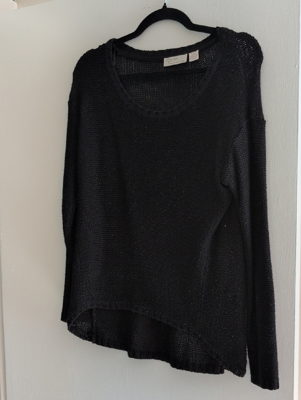 RD Style Black Lightweight Crewneck Sweater
